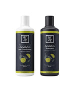 Two bottles of Arde Lemon hair care products on a white background